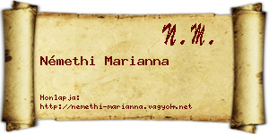 Némethi Marianna névjegykártya